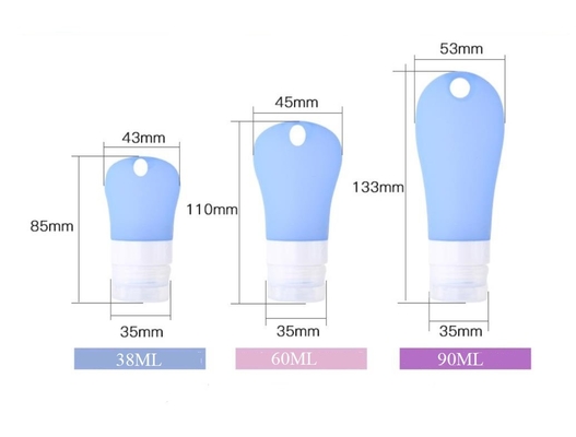 Kosong Lucu Bpa Gratis Silicone Travel Packing Botol Dengan Lubang Kait
