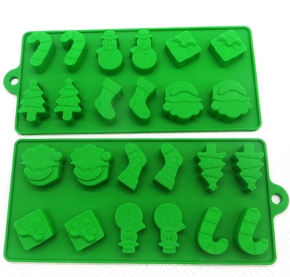 Natal Cool Ice Cube Trays Wadah Makanan Bahan Aman Tidak Berbahaya