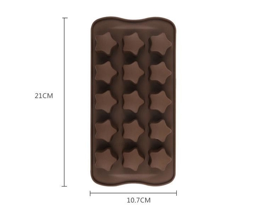 Fleksibel Berbentuk Bintang Silikon Cetakan Coklat Menghemat Ruang 21 * 10.7 * 1.5cm