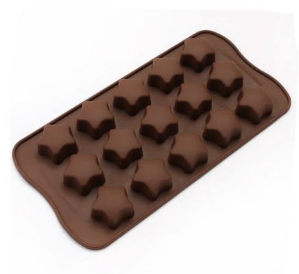 Fleksibel Berbentuk Bintang Silikon Cetakan Coklat Menghemat Ruang 21 * 10.7 * 1.5cm