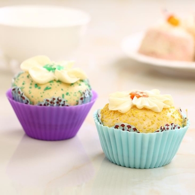 Cetakan Cupcake Standar FDA Silikon Cupcake Cetakan 12 Pcs/set Kustom Warna Pantone