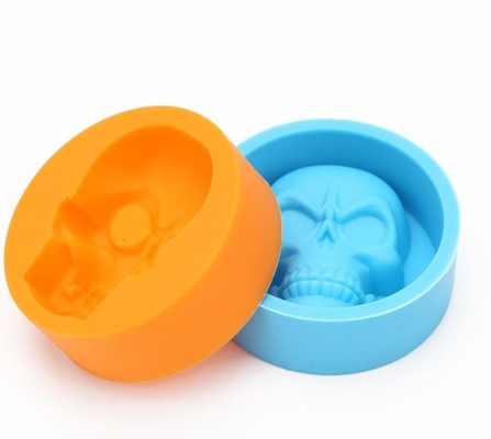Ukuran Kecil Massal Mini Ice Cube Trays Tunggal Tengkorak Cetakan Multi Warna