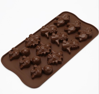 Liburan Dinosaurus Silikon Cetakan Coklat Warna Coklat Tidak Berbahaya
