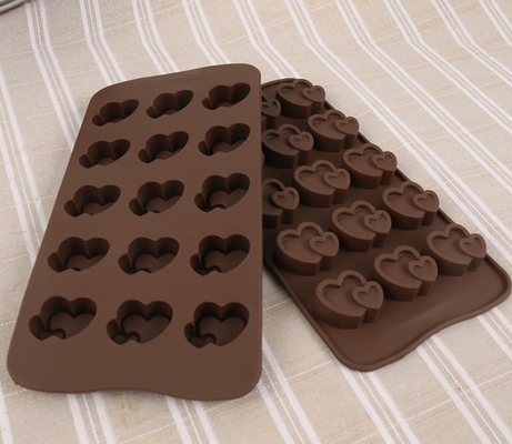 Kue Berbentuk Hati Silikon Cetakan Coklat Mudah Diisi Aman Pencuci Piring
