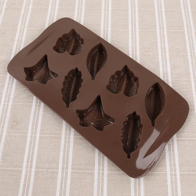 3d Kustom Hard Leaf Silicone Permen Cetakan 8 Rongga Ringan Mudah Dibersihkan