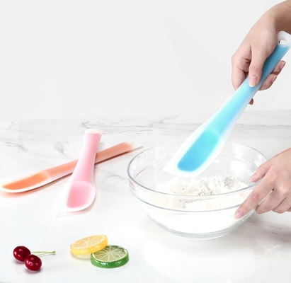 Sendok Silikon Tembus Spatula 3 PCS Food Safe FDA White Handle