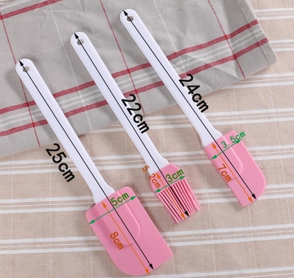 Hard Plastic Spatula Brush Tahan Panas, Silicone Cooking Spatula Warna Pink