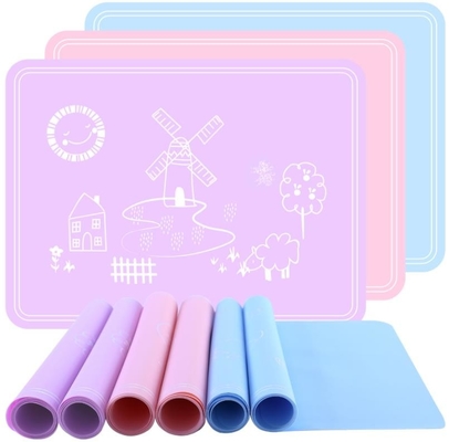 Produk-produk silikon persegi silikon anak-anak, silikon tatakan piring Rollable