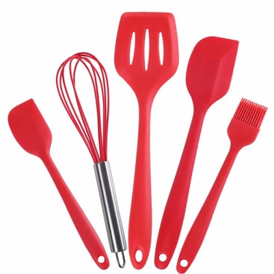 Food Grade Silicone Kithen alat set dengan 5 alat silikon yang berbeda