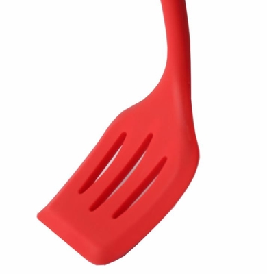 Warna Solid Food Grade gaya silikon slotted turner alat memasak