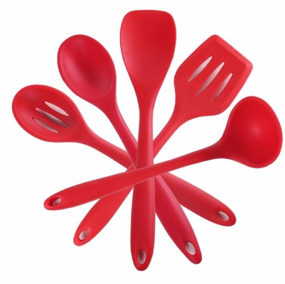 Food Grade warna Merah Silikon Memasak Peralatan Dapur Set 5 gaya yang berbeda