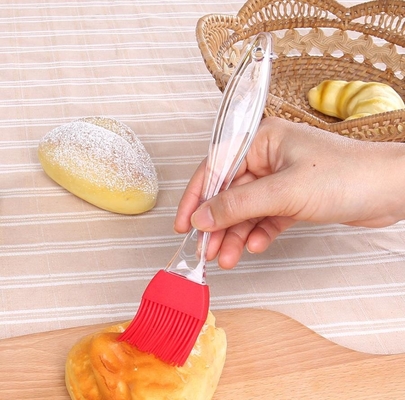 Ukuran besar Plastik transparan menangani Food Grade Silicone Baking Brush