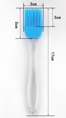 Ukuran kecil Plastik transparan menangani Food Grade Silicone Baking Brush