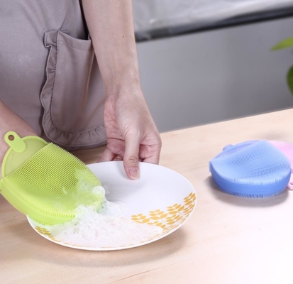 Food Grade Silicone Washing Brushes peralatan dapur dalam bentuk Oval