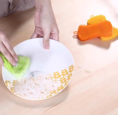 Sabun bentuk Food Grade Silicone Sikat Cuci untuk Membersihkan piring dan buah