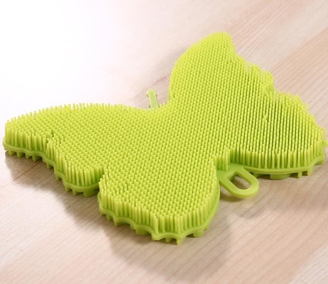 Butter-fly bentuk Food Grade Silicone Sikat Cuci untuk Membersihkan piring dan buah