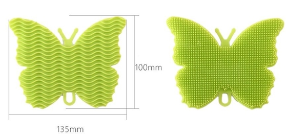 Butter-fly bentuk Food Grade Silicone Sikat Cuci untuk Membersihkan piring dan buah