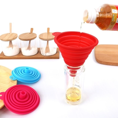 Ukuran besar Gaya dilipat Food Grade Silicone Corong Peralatan dapur