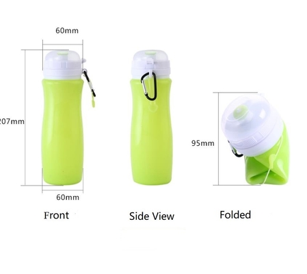 450 ML bpa gratis botol air botol air silikon FDA dengan logo cetak kustom