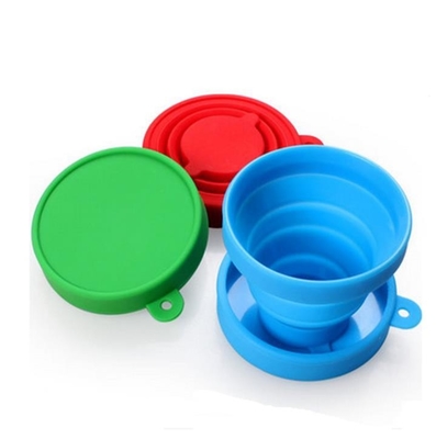 190ML gaya BPA Gratis Food Grade Silicone dilipat cangkir Lipat