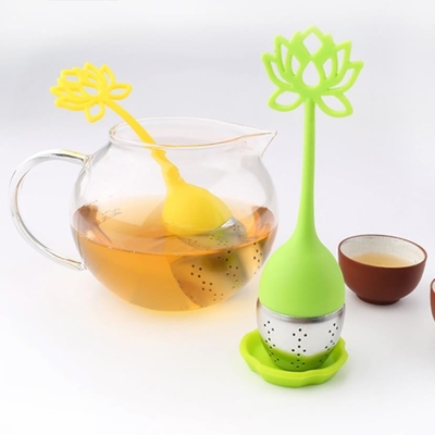Lotus Flower bentuk saringan Teh Silikon Food Grade dengan logo pencetakan