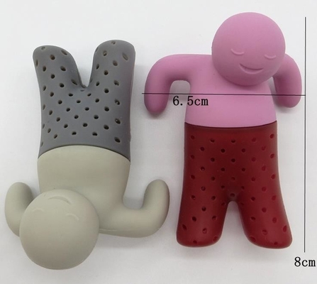 BPA Gratis Mr Tea FDA standar Silicone Tea infuser Man dengan paket kotak tersedia