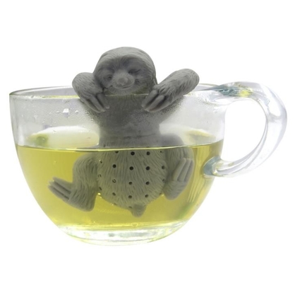 Hewan sloth berbentuk Abu-abu Warna Food Grade Silicone Tea infuser BPA Gratis
