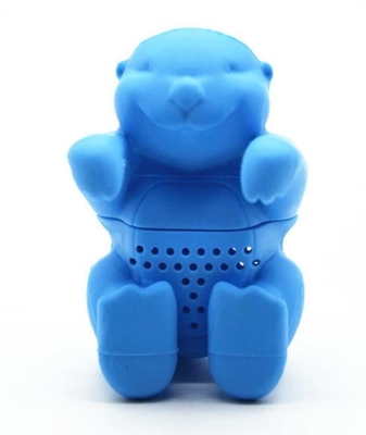 BPA Free Animal Otter Berbentuk desain Food Grade Silicone Tea bags