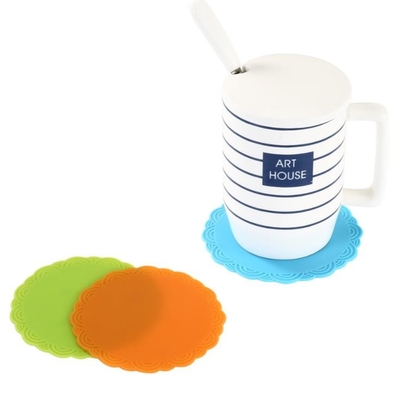 Oem odm silikon berwarna-warni alat-alat dapur set bulat bentuk anti slip