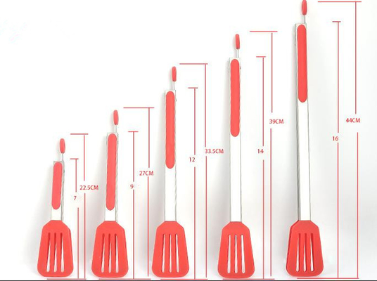 Slotted Turner Silikon Peralatan Dapur Logo Kustom Cetak Spatula Tong