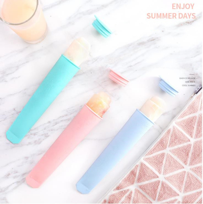 Nordic Color DIY Ice Cream Silicone Cetakan Popsicle Komersial Food Grade Dengan Tutup