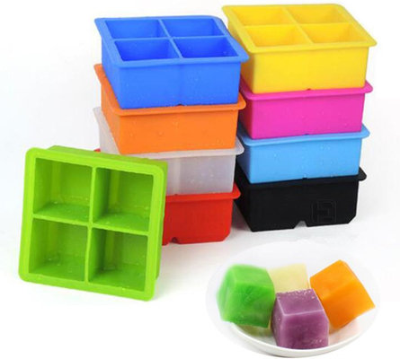 4 pcs Silicone Ice Cube Cetakan Logo Pencetakan Kustom Dan Logo Timbul Kustom